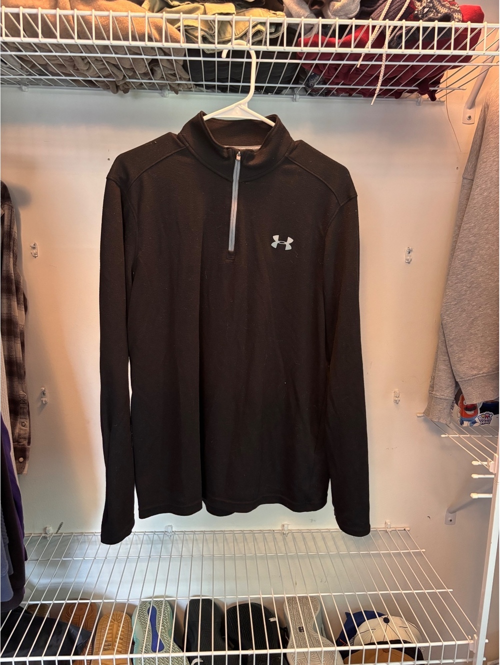 Under Armour ColdGear Loose Fit Black Half-Zip Pullover LG